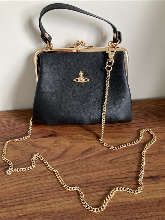 Vivienne Westwood Handbags - Vivienne Westwood Black and Gold Mini Frame Bag